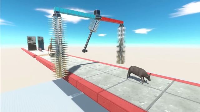 Spiked Ball Hit Units Towards Dangerous Wall - Animal Revolt Battle Simulator смотреть онлайн