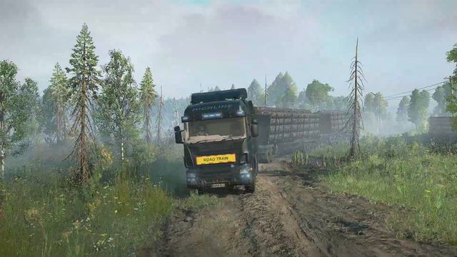 SnowRunner - Rigid Twinsteer Scania G Highline Double Logging Road Train in Taymyr, Russia смотреть онлайн