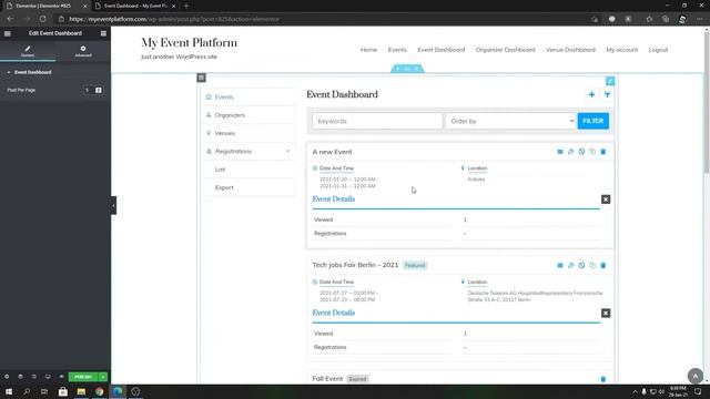How To Create Event Dashboard Page With #Elementor In #WordPress смотреть онлайн