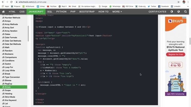 Handling Error in JavaScript смотреть онлайн