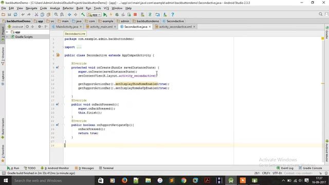 How To Implement The Back Button Action Bar In The Android Studio | Code DeV Tech смотреть онлайн