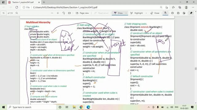 Lecture - 12 Multilevel Inheritance, Use of super keyword, Flow of constructor, Method Overriding смотреть онлайн