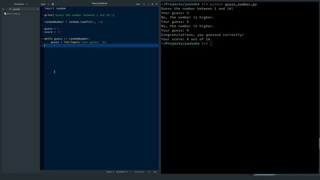 Learn Basic Python With A Guess the Number Game In 3 Minutes смотреть онлайн