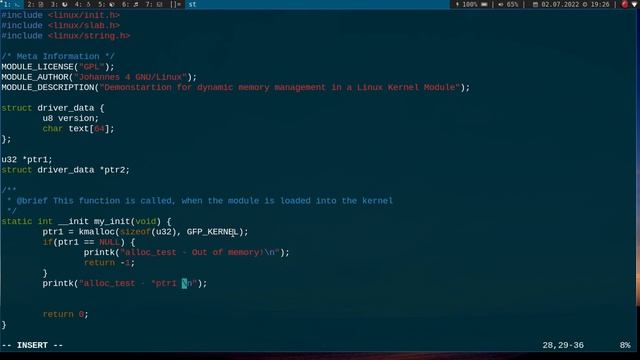 Let's code a Linux Driver - 23: Dynamical memory management in a Linux Kernel Module смотреть онлайн