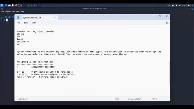 Python Tutorial - 02 | Variables, Data Types & type() - Leisure Codes смотреть онлайн