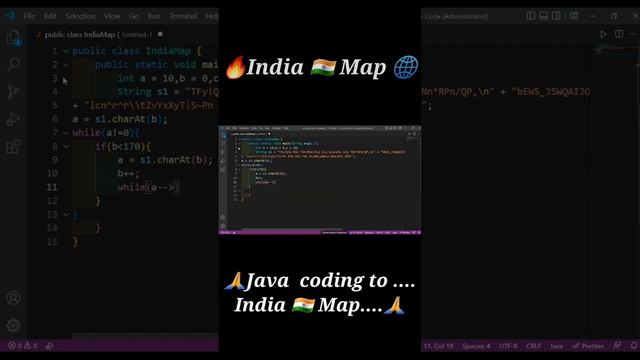 India map with Java Program ?Java Coding |♨️in Short line coding..... смотреть онлайн