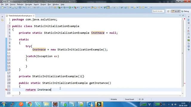 Singleton Class | Static block Initialization and Its pros and cons смотреть онлайн