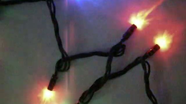 Светодиодная гирлянда нить для улицы Цветные огни 10 метров 100 Led Черный провод смотреть онлайн