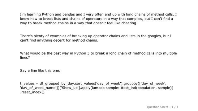 Pandas : Breaking long method chains into multiple lines in Python смотреть онлайн