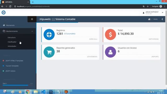 MENU DINAMICO SISTEMA CONTABLE - PHP - JQUERY . AJAX. смотреть онлайн