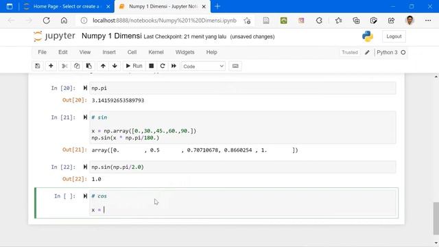 Python - NumPy 1 Dimensi смотреть онлайн