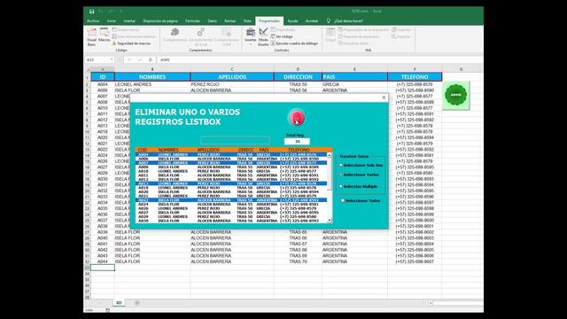 ELIMINAR UNO O VARIOS ITEMS LISTBOX EXCEL VBA смотреть онлайн
