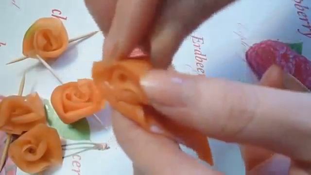 Карвинг. Розы из моркови и свеклы. Видеорецепт. смотреть онлайн