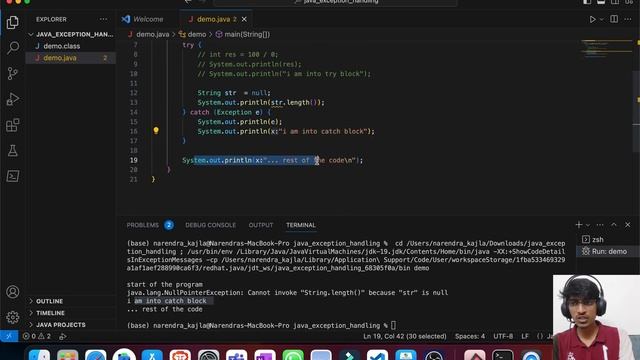 Java Exception Handling || try-catch & finally blocks || Custom Exceptions || throw & throws keywor смотреть онлайн