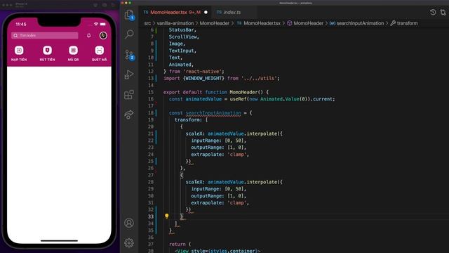 Momo Header Animation - React Native смотреть онлайн