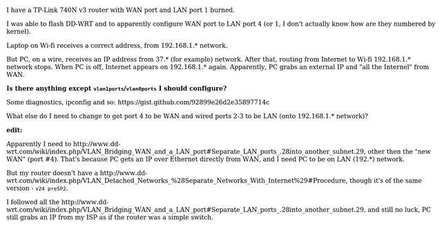 dd-wrt: change LAN port to WAN only works without LAN connection смотреть онлайн