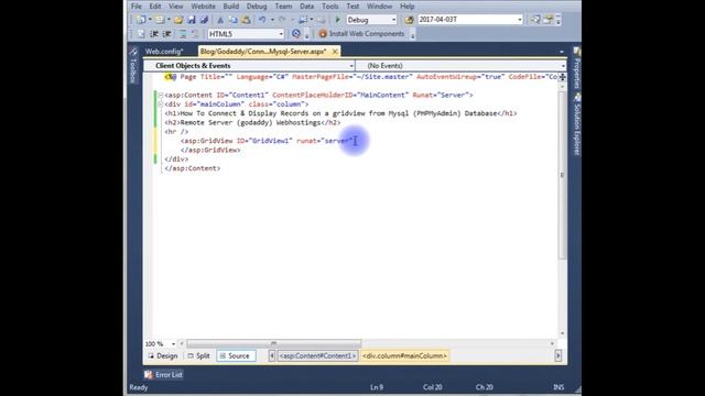 Mysql (phpmyadmin 4.5.1) connection string remote DataBase asp.net смотреть онлайн