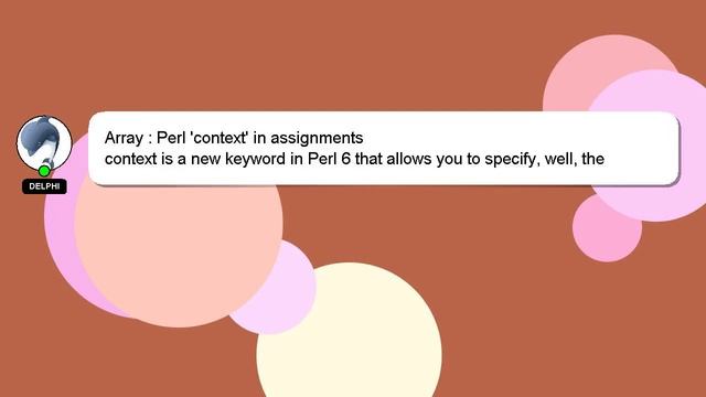 Array : Perl 'context' in assignments смотреть онлайн