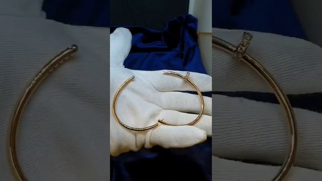 Золотой браслет Гвоздь Картье Cartier с бриллиантами, 585 проба , 28,4 грамма. смотреть онлайн