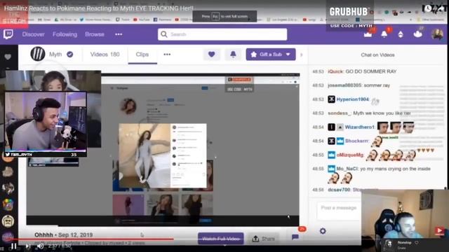 Myth Reacts to Hamlinz Reacts to Pokimane Reacting to Myth EYE TRACKING Her!! смотреть онлайн