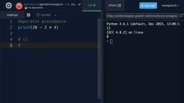 Complete Udemy Python Course ||3.Python Basics ||7. Operator Precedence|| смотреть онлайн