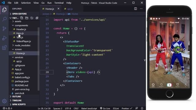Recreating the TikTok UI with React Native and Styled Components смотреть онлайн