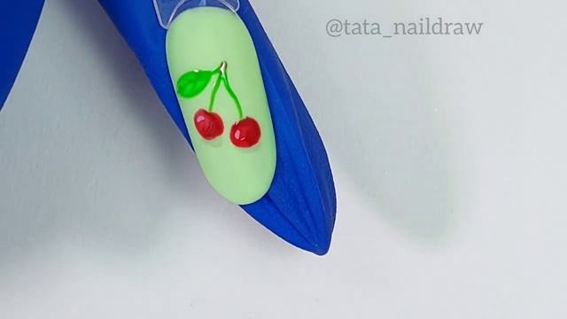 Сахарный дизайн ногтей. Вишня на ногтях. Мк с подробным объяснением. Cherry nail. Sugar nail design смотреть онлайн