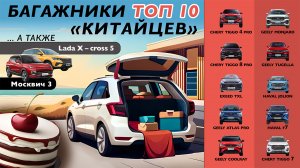 Багажники ТОП-10 китайских кроссоверов а также Москвич 3, LADA X-cross 5 и Geely Monjaro. Сравнение