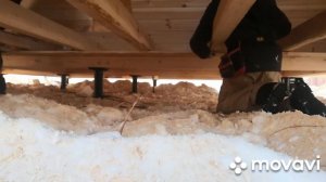 Монтаж чернового пола. Дом из бруса.