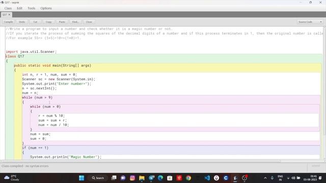 COMPUTER | Problem 17 | Magic Number in Java | Class 10 ICSE смотреть онлайн