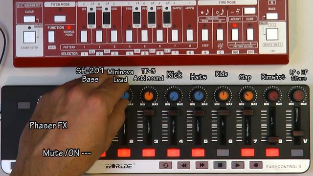 Worlde EasyControl 9 MIDI Controller Trance Live Performance Demo #2