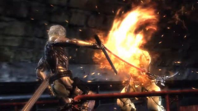 Райден впервые сражается с Реактивным Сэмом (MetalGearRising)