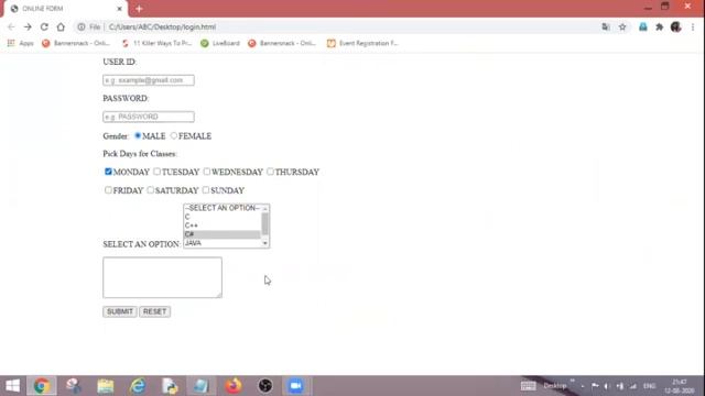 HTML Tutorials || Reset Button in HTML || Input Type Reset Button || Forms in HTML || Part-8 смотреть онлайн