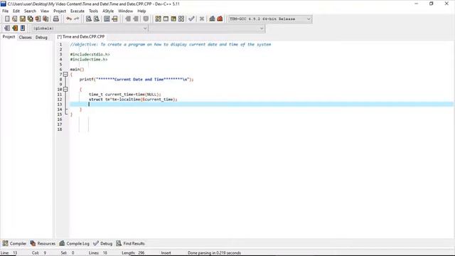 To Display the Current Date and Time Using C Programming Language. смотреть онлайн
