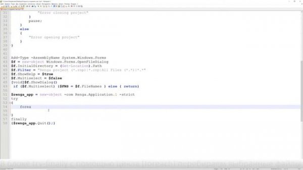 Изучаем API Renga. Открываем проекты, сохраняем их под другими именами, добавив к имени суффикс _ne