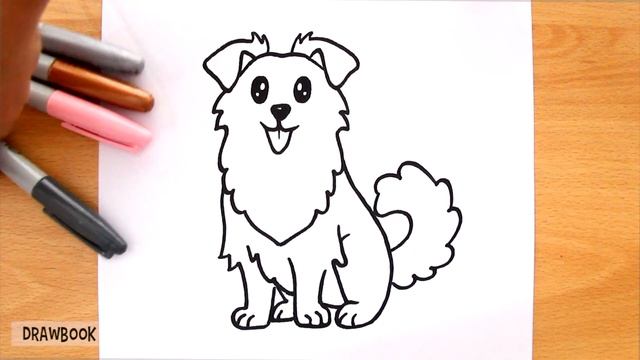 How to Draw AUSTRALIAN SHEPHERD DOG (Sheepdog) смотреть онлайн