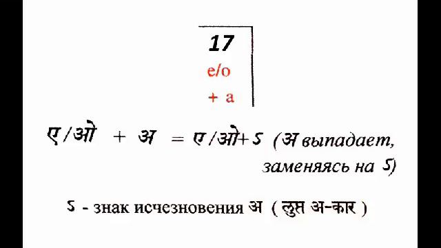 Уроки Санскрита 32-20031121 сандхи гл. о+..., оу+..., э/о+а, примеры смотреть онлайн