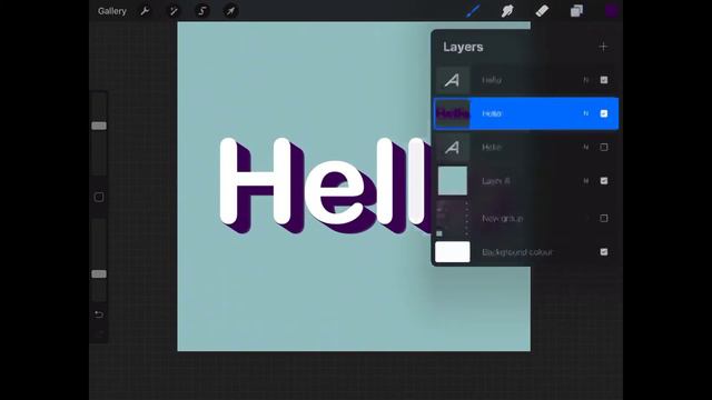 Create 3D text in Procreate смотреть онлайн