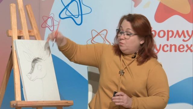 Видеоурок №14 Ладанова (олень, техника сухая кисть) смотреть онлайн