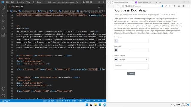מדריך Bootstrap 17 - Tooltips смотреть онлайн