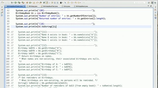 CS2 Java Tutorial Birthday Book App 10 BirthdayBook class, toString method Case of Empty Book смотреть онлайн