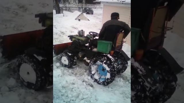УБОРКА СНЕГА САМОДЕЛЬНЫМ БУЛЬДОЗЕРОМ смотреть онлайн