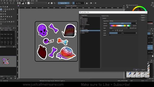 Krita 5 Tutorial: Layer Styles - Color Overlay, Texture Overlay, Gradient Overlay смотреть онлайн