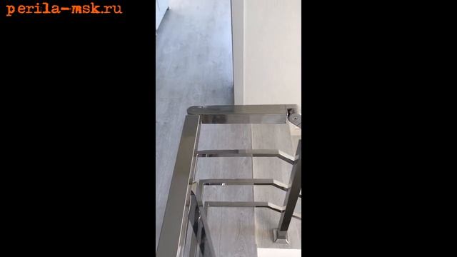 Перила для лестницы из квадратной нержавеющей трубы смотреть онлайн