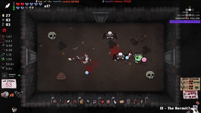 [054] Eden стрик на 4 цели | Кряк зе скай | The Binding of Isaac: Repentance смотреть онлайн