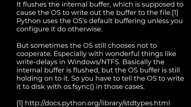 Python :What exactly is file.flush() doing?(5solution) смотреть онлайн