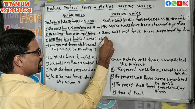 Future Perfect Tense Active Passive Voice | Learn Active Passive Voice from Mukesh Janwa Sir смотреть онлайн