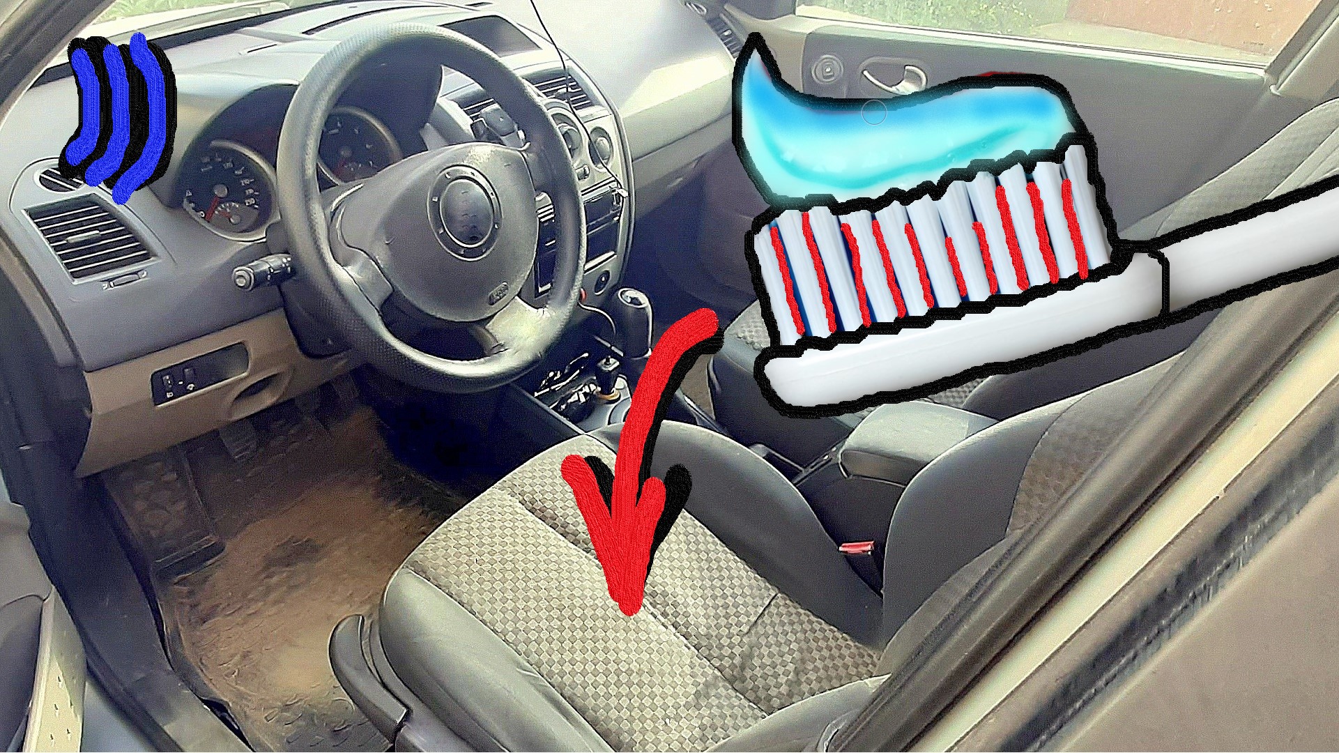 Пробую почистить сиденье от грязи с помощью зубной пасты смотреть онлайн