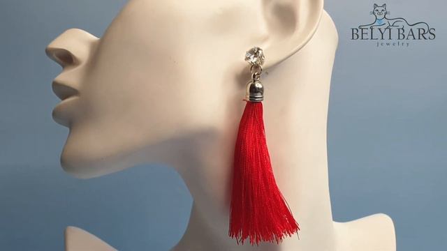 Серьги кисточки красные смотреть онлайн