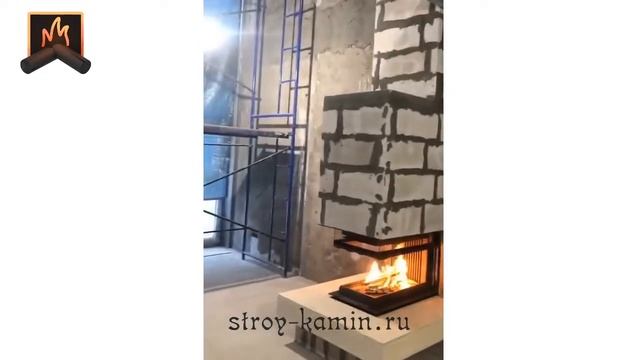 Зонируем гостиную в доме трехсторонним камином АСТОВ ПЗС 53(84)57 с красивым мрамором смотреть онлайн